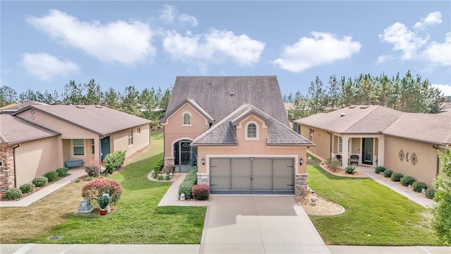 view of front facade with a front yard