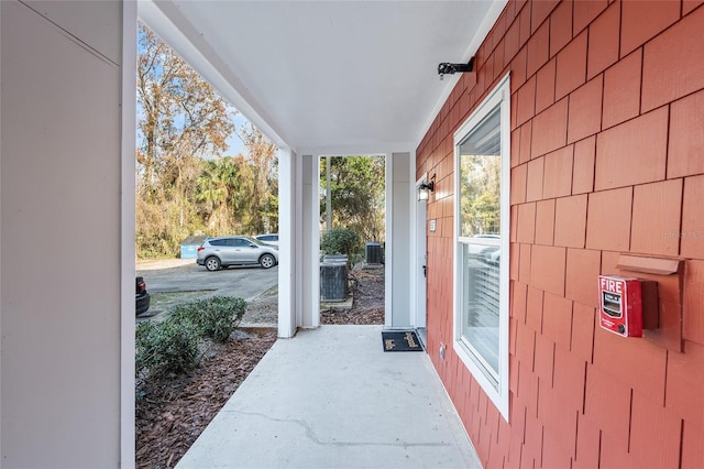 view of patio featuring central AC unit