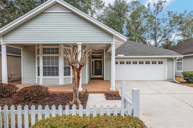 view of front facade with a garage