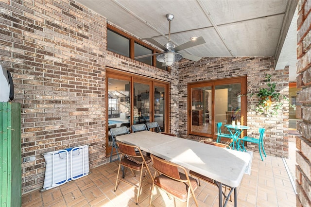 view of patio / terrace with ceiling fan