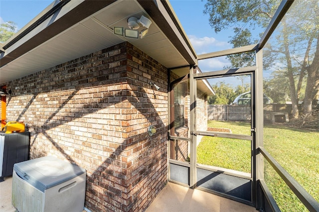 view of unfurnished sunroom