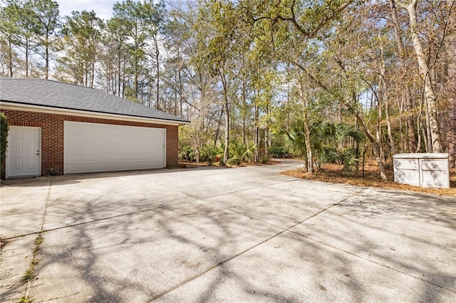 view of garage