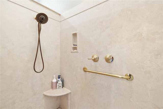 bathroom featuring walk in shower