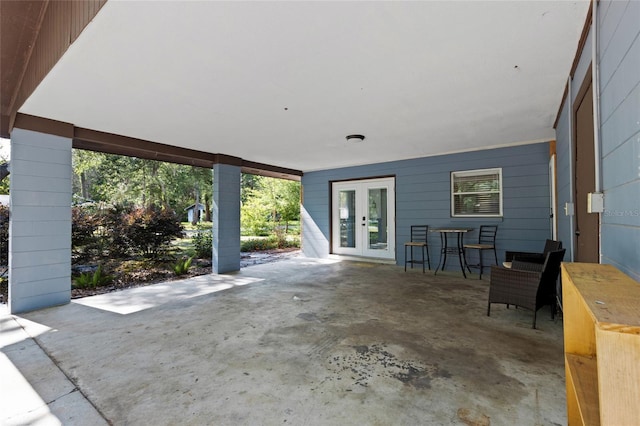 view of patio featuring french doors