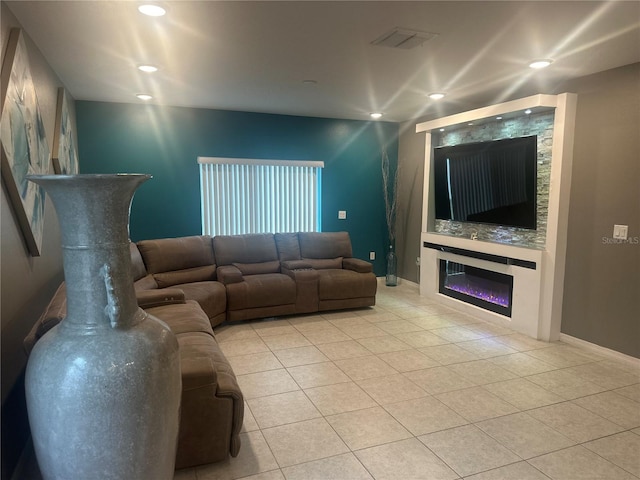 view of tiled living room