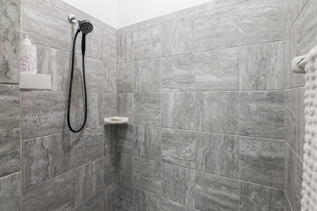 interior details featuring tiled shower