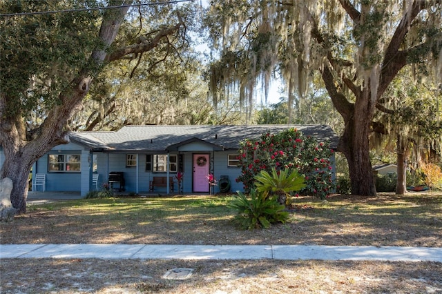 view of single story home