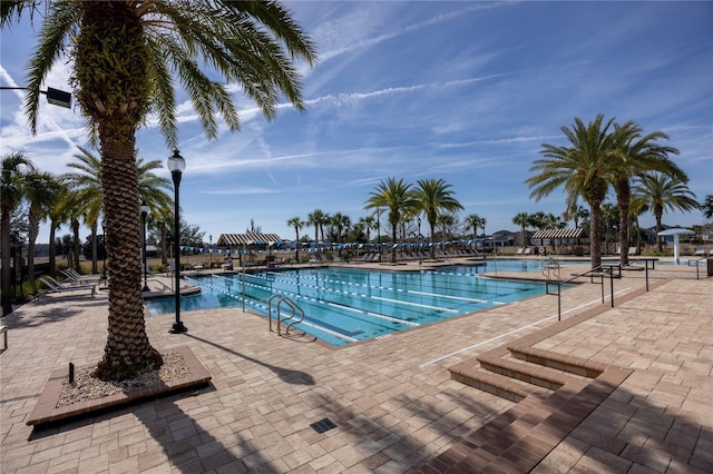 view of pool featuring a patio area