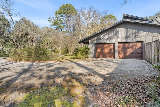 view of garage