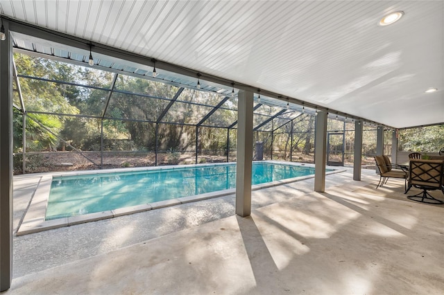 pool featuring a patio and a lanai