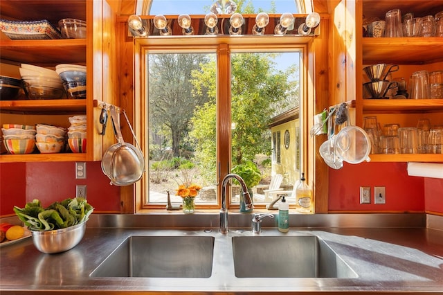 interior space with stainless steel counters and sink