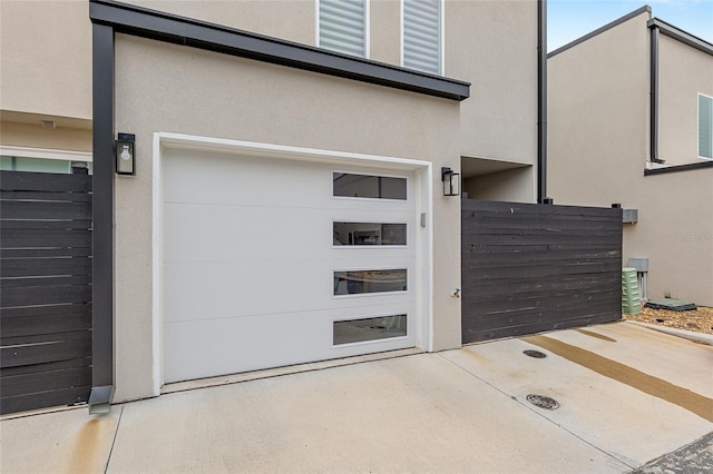 view of exterior entry featuring a garage