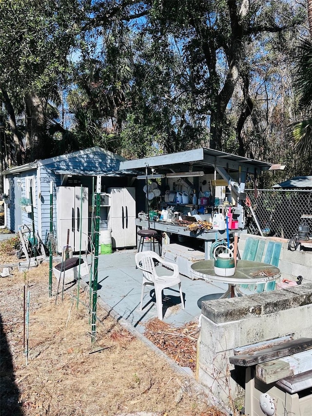 exterior space with an outdoor bar