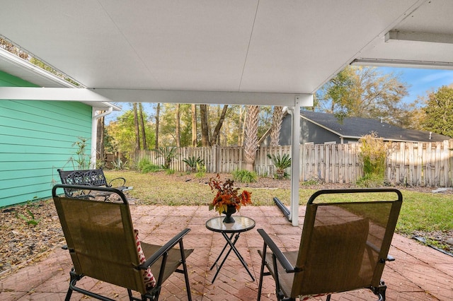 view of patio with a fenced backyard