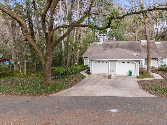 view of front facade with a garage