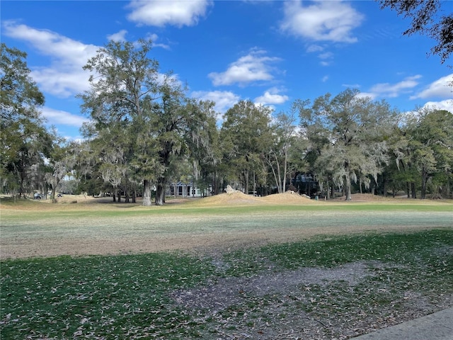 view of home's community with a lawn