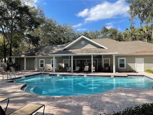 view of pool featuring a patio area