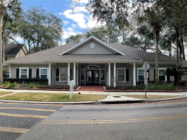 view of front of property featuring french doors