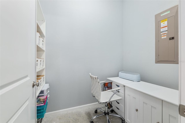 office featuring electric panel