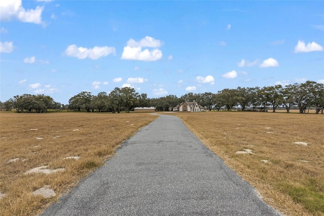 view of road featuring a rural view