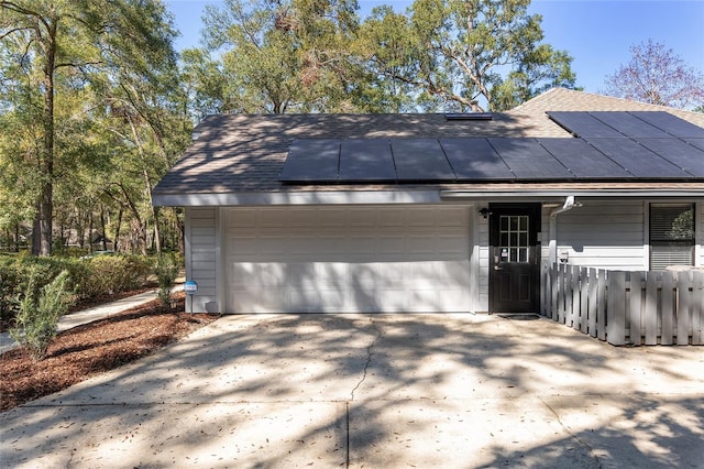 exterior space featuring solar panels