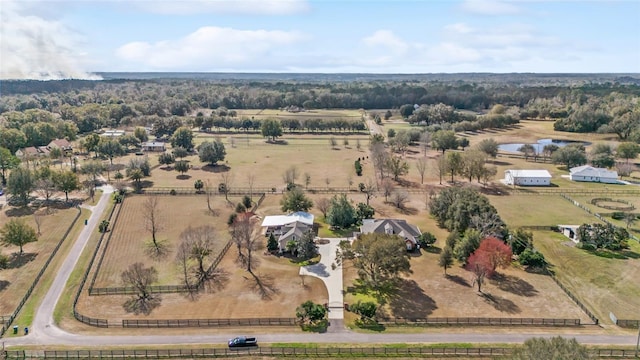 bird's eye view with a rural view