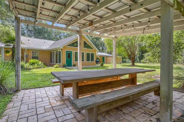 view of patio / terrace featuring a pergola