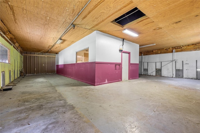 interior space with wood ceiling