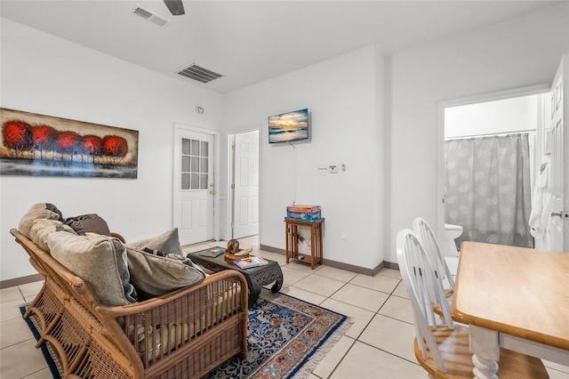 view of tiled living room