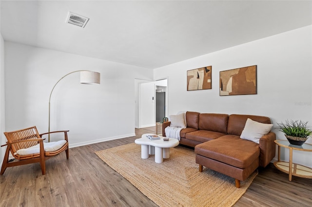 living room featuring wood-type flooring