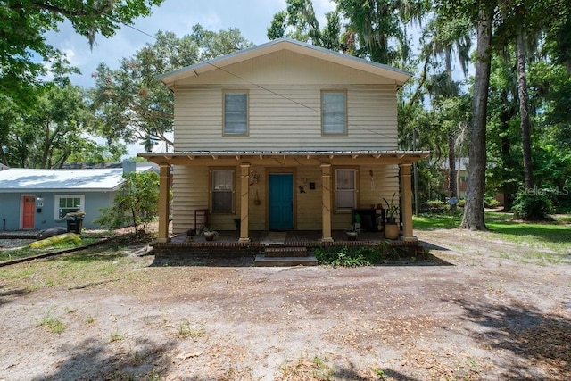 view of front of home with covered porch