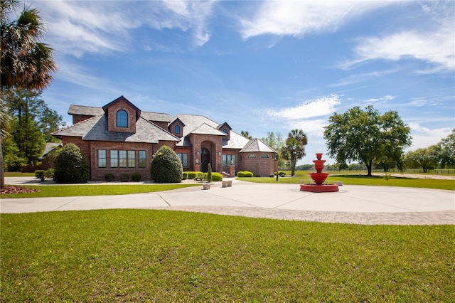 view of front facade featuring a front yard