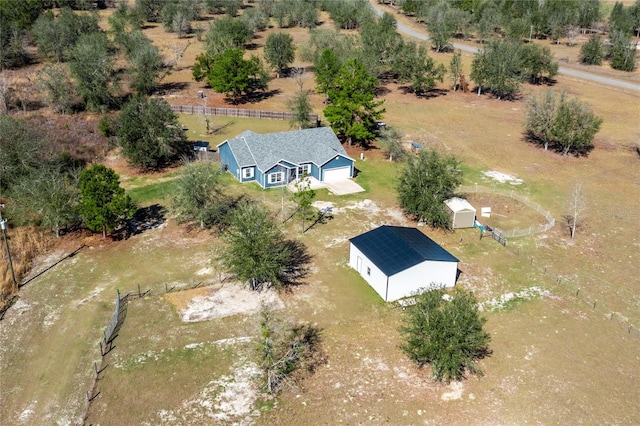 aerial view featuring a rural view