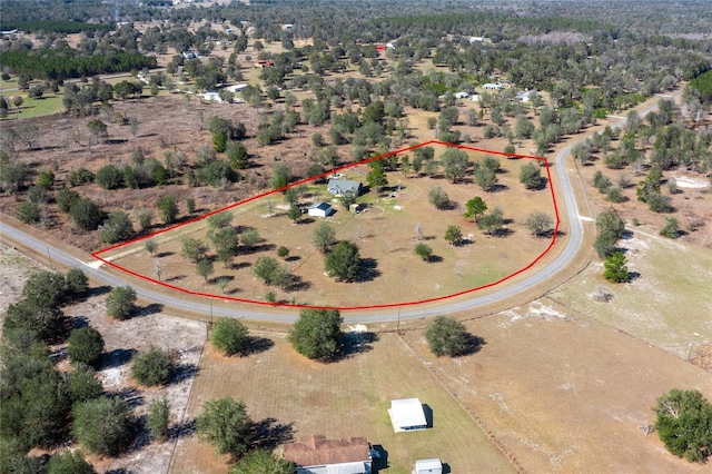 aerial view featuring a rural view