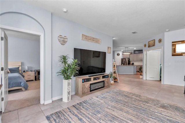 view of tiled living room