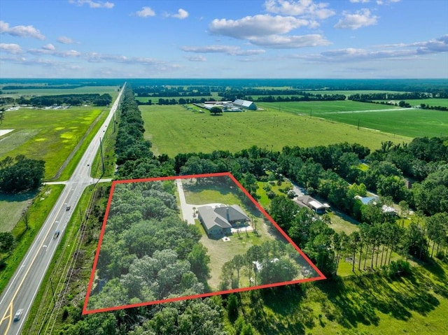 drone / aerial view featuring a rural view