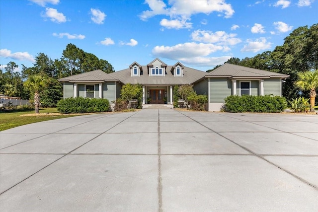 view of front of house with metal roof