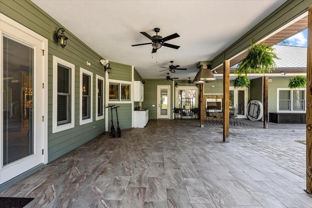 view of patio / terrace featuring a ceiling fan