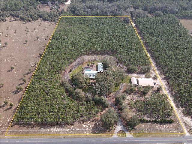 aerial view with a rural view