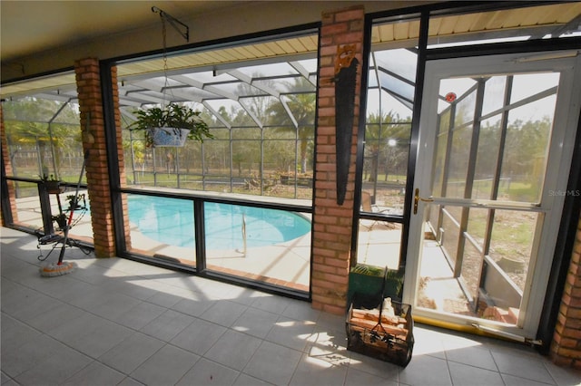 exterior space with a patio and a lanai