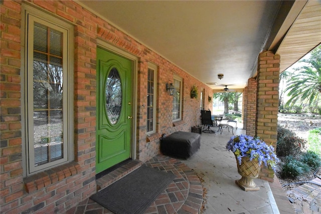 entrance to property with covered porch