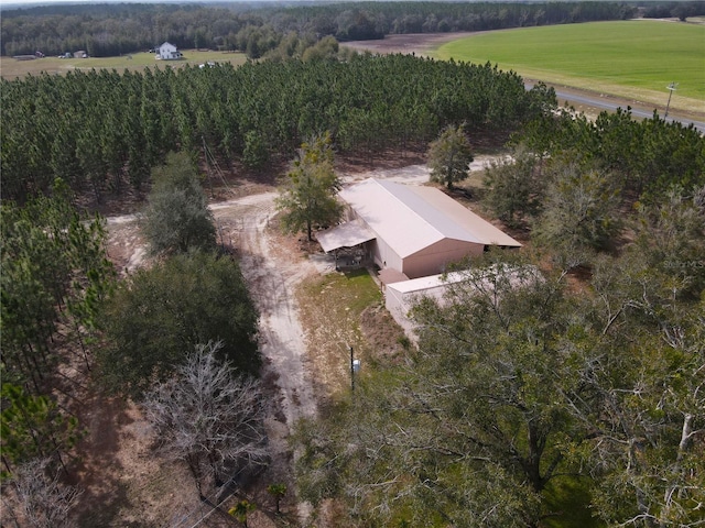 aerial view with a rural view