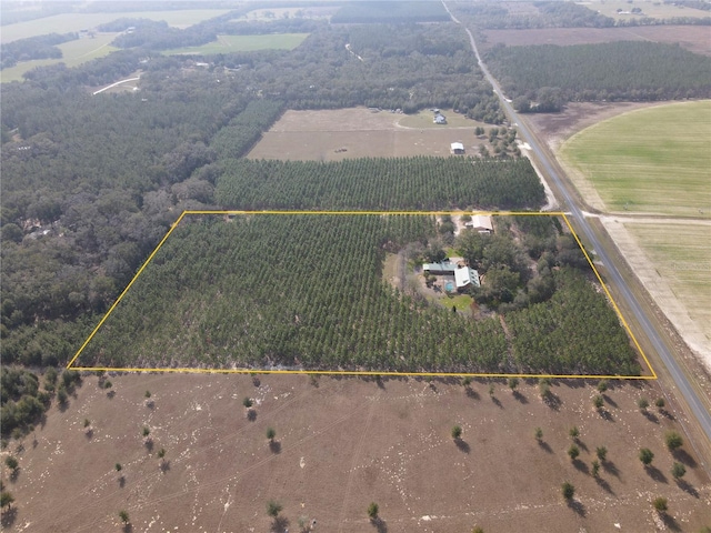 bird's eye view featuring a rural view