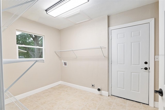 washroom featuring electric dryer hookup and washer hookup