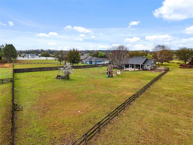 bird's eye view featuring a rural view