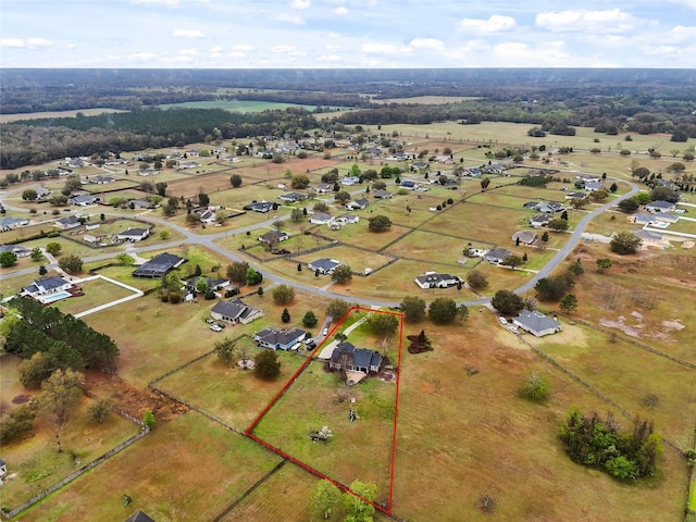 aerial view featuring a rural view