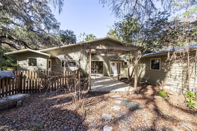 view of front of property with a patio