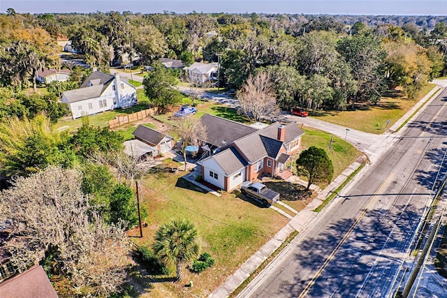 bird's eye view with a residential view and a forest view