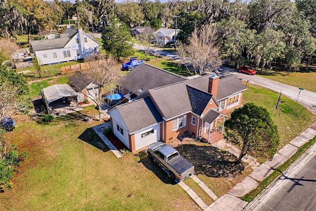 aerial view with a residential view