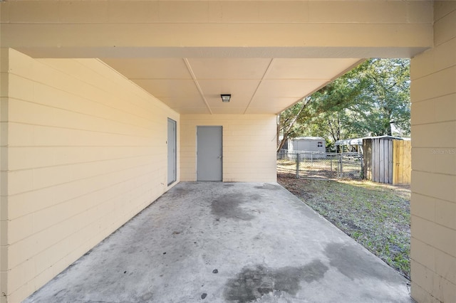 view of patio featuring fence